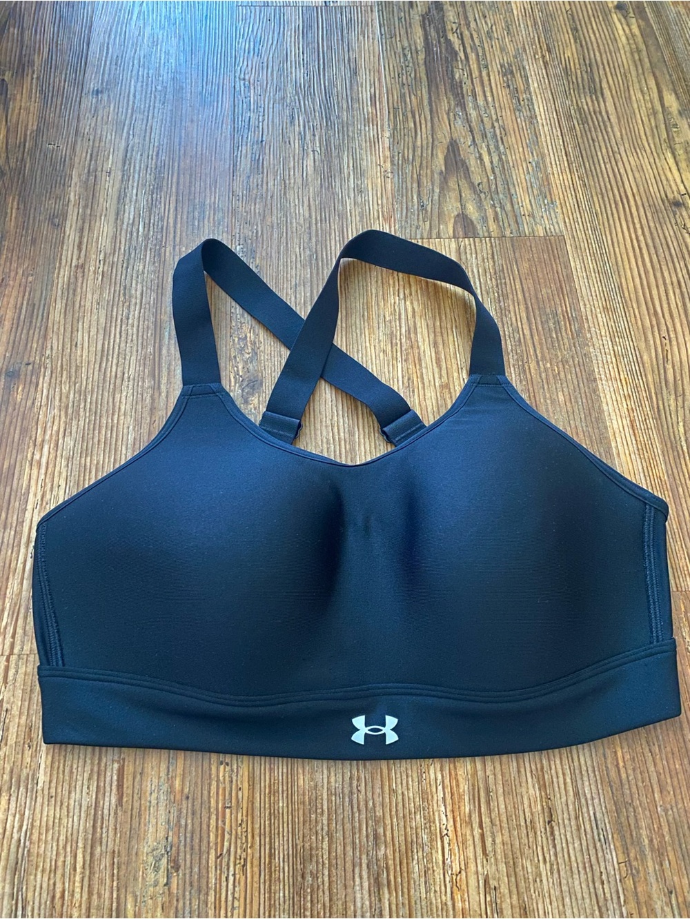 Under Armour Black Crisscross Sports Bra with Molded Cups